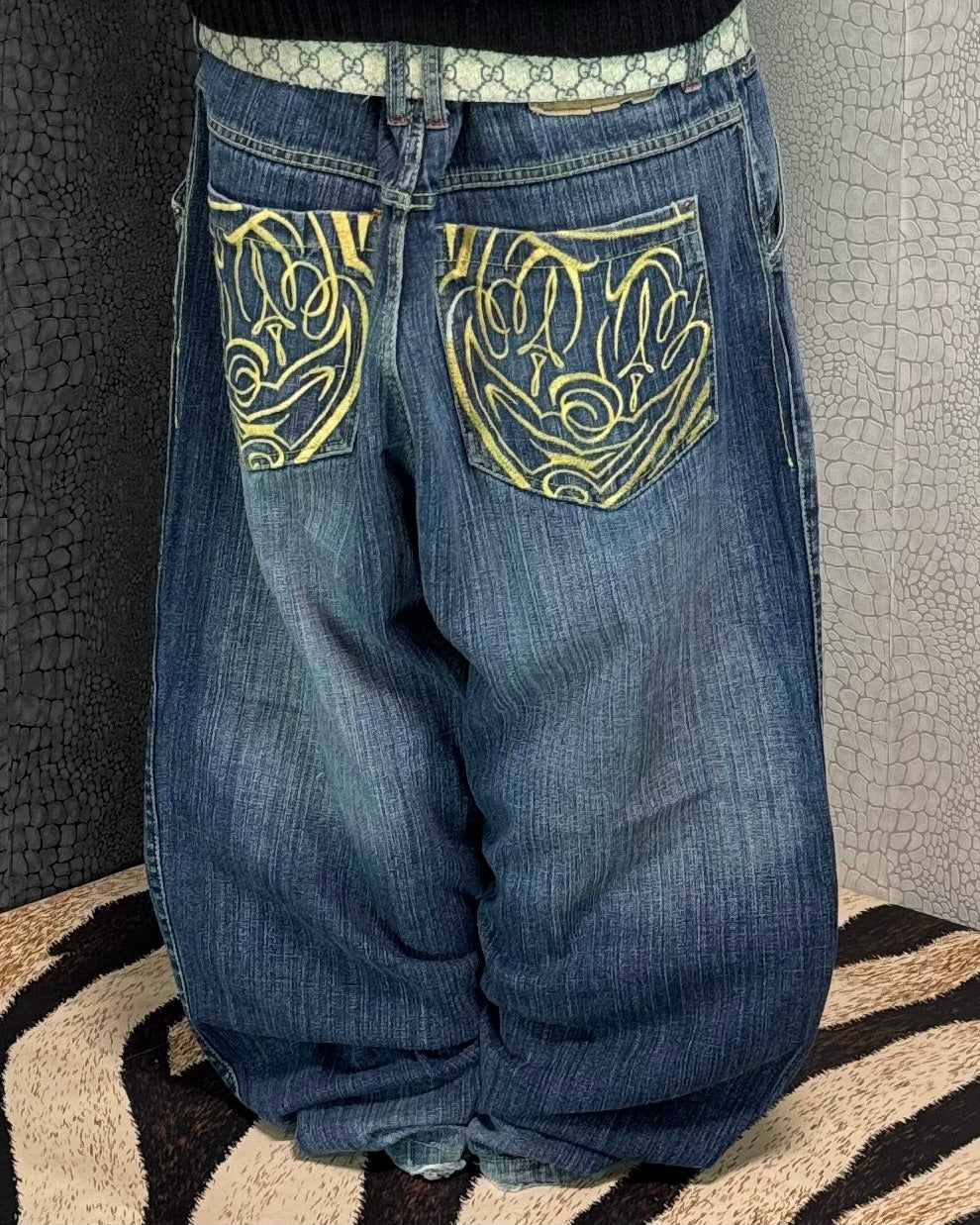 [V0898] Vintage y2k / 2000s Joker blaue baggy jeans
