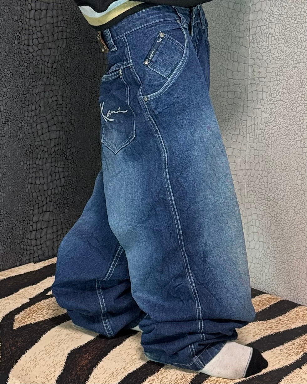 [V0940] Vintage y2k / 2000s Karl Kani marineblaue baggy jeans