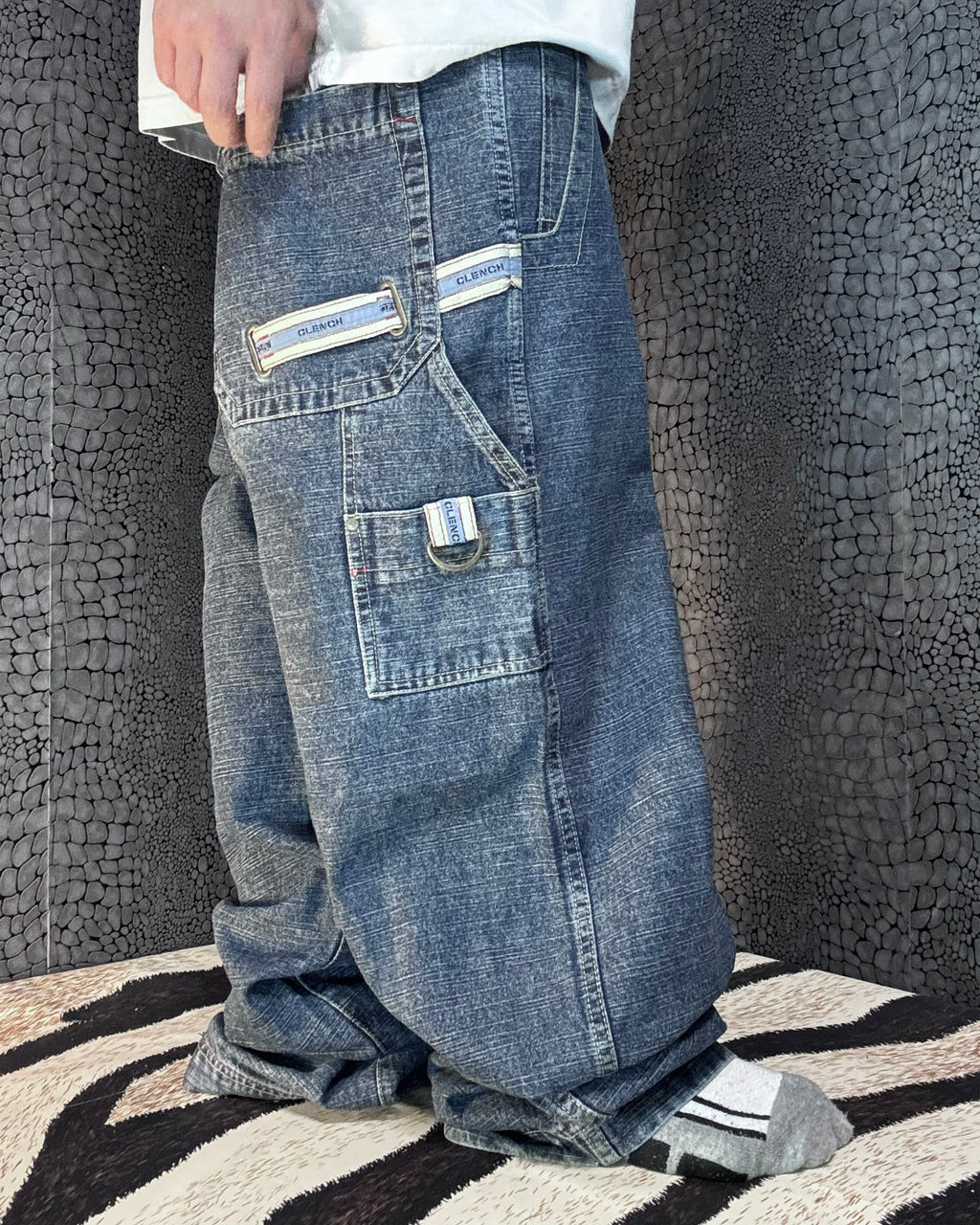 [V0872] Vintage y2k Clench blaue baggy jeans