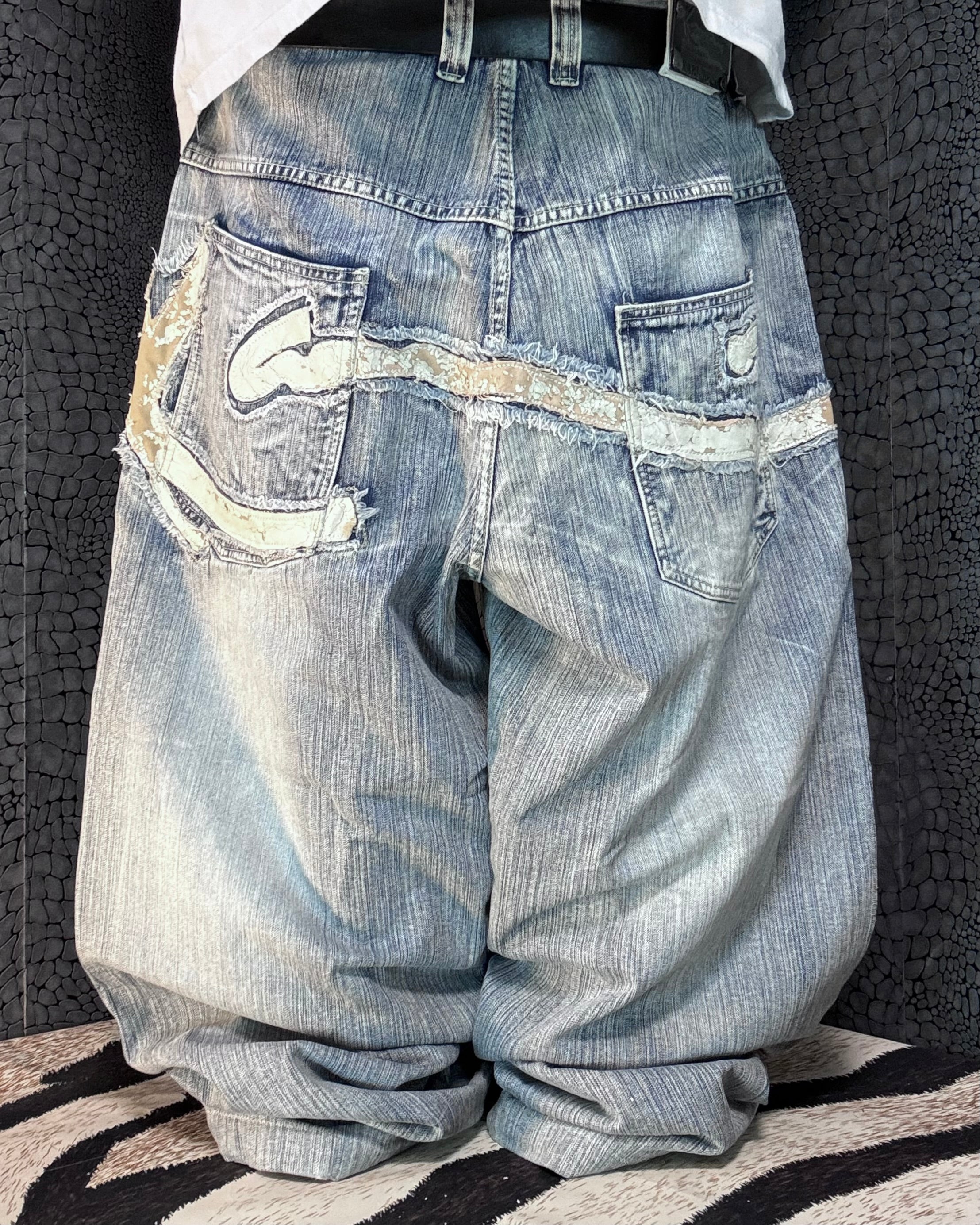 [V0853de] Vintage y2k Karl Kani blaue baggy jeans