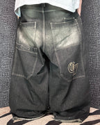 [V0908] Vintage y2k / 2000s like Bershka schwarze baggy skater jeans