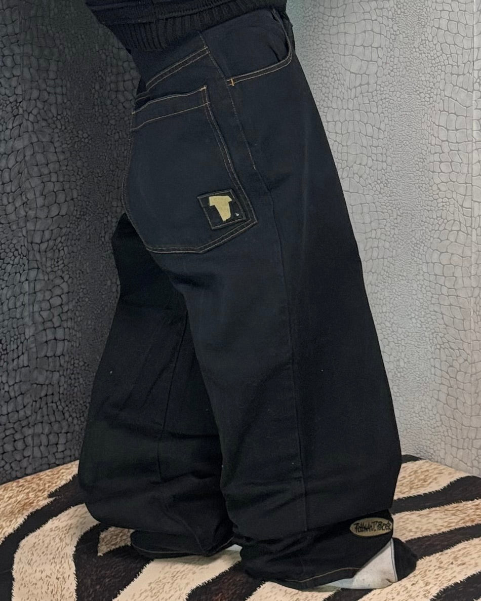 [V0916] Vintage y2k / 2000s Freeman T. Porter schwarze baggy jeans