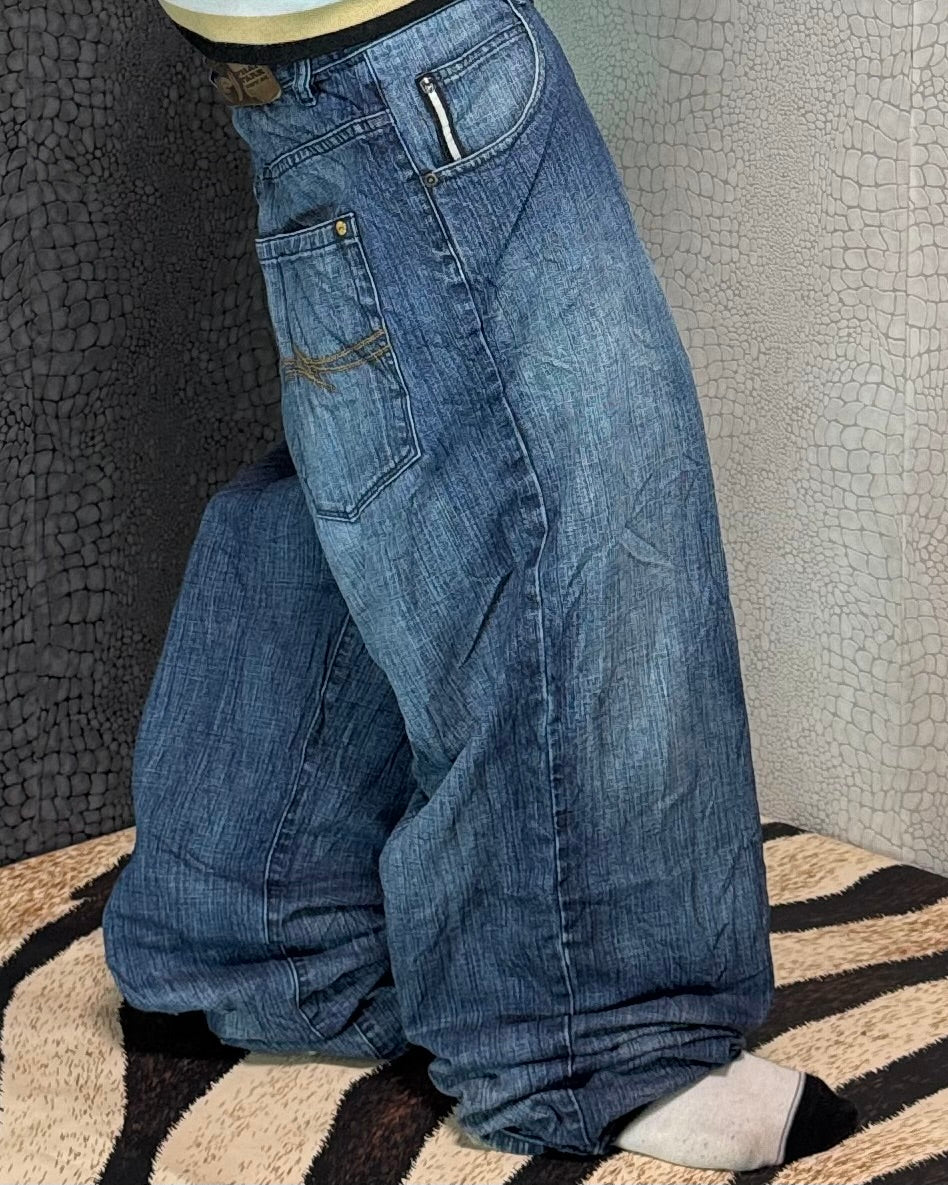 [V0924] Vintage y2k / 2000s Phat Farm marineblaue baggy jeans
