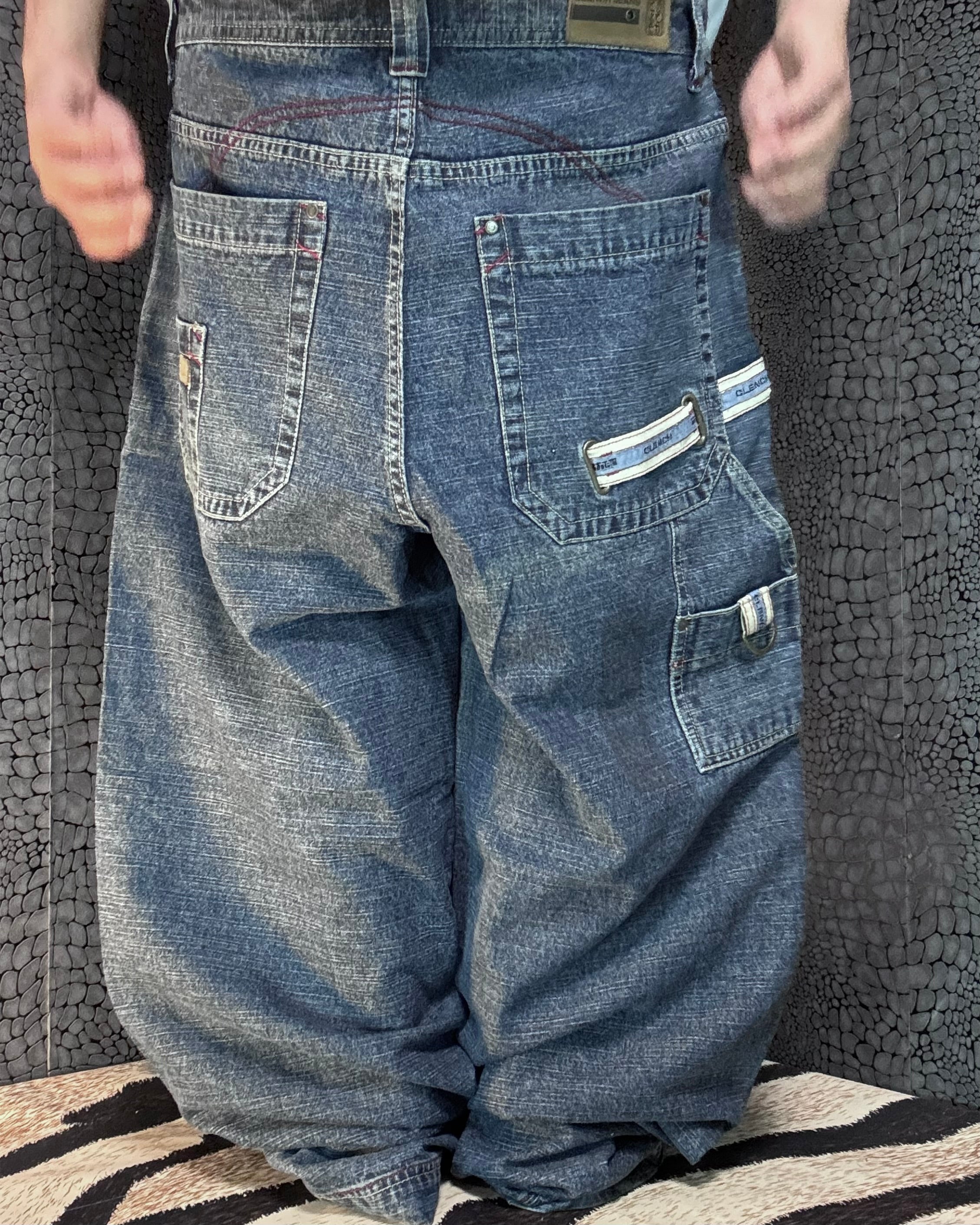 [V0872] Vintage y2k Clench blaue baggy jeans