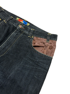 [V0851de] Vintage y2k 7th38 schwarze baggy jeans