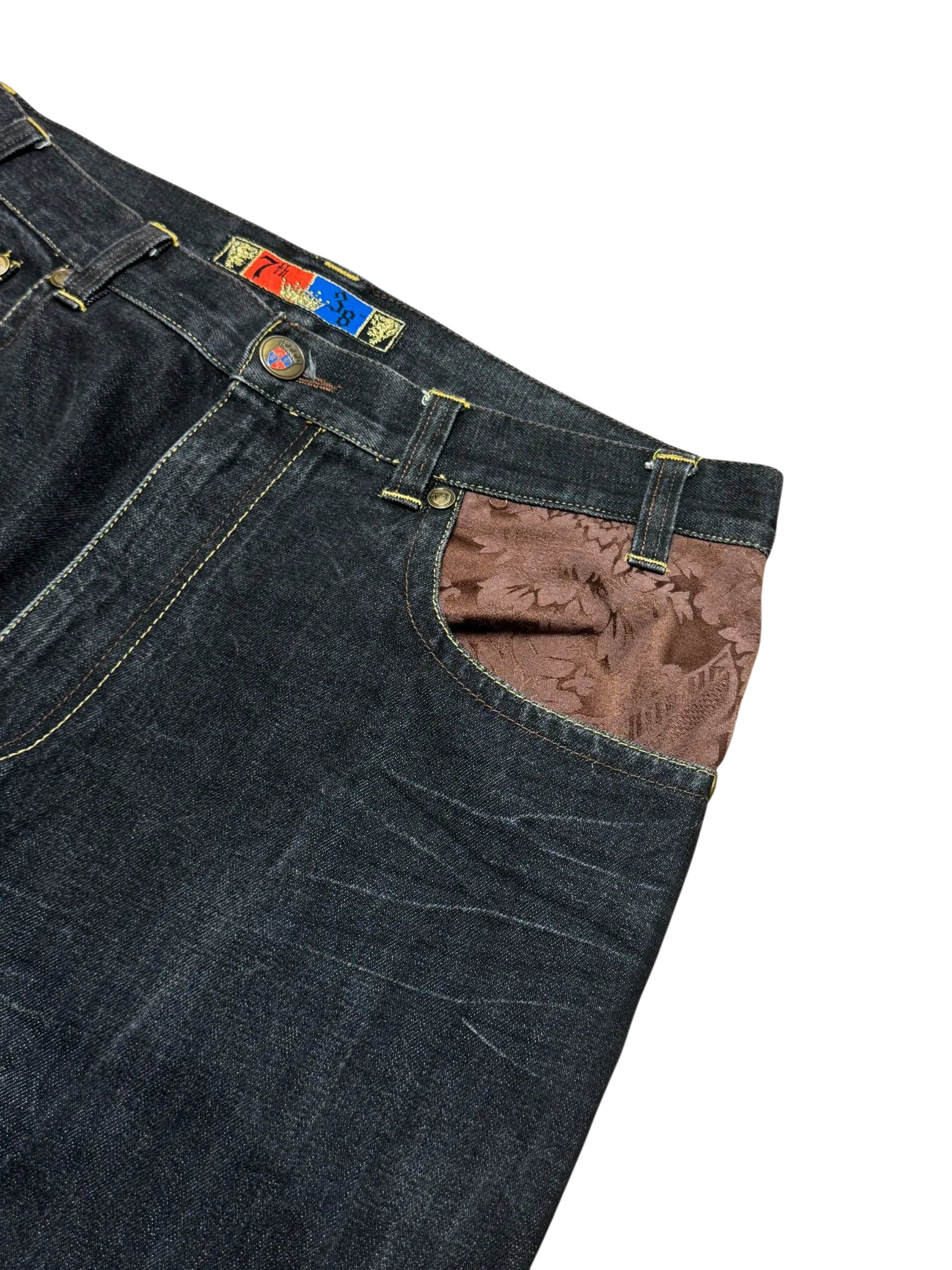 [V0851de] Vintage y2k 7th38 schwarze baggy jeans