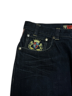 [V0851de] Vintage y2k 7th38 schwarze baggy jeans