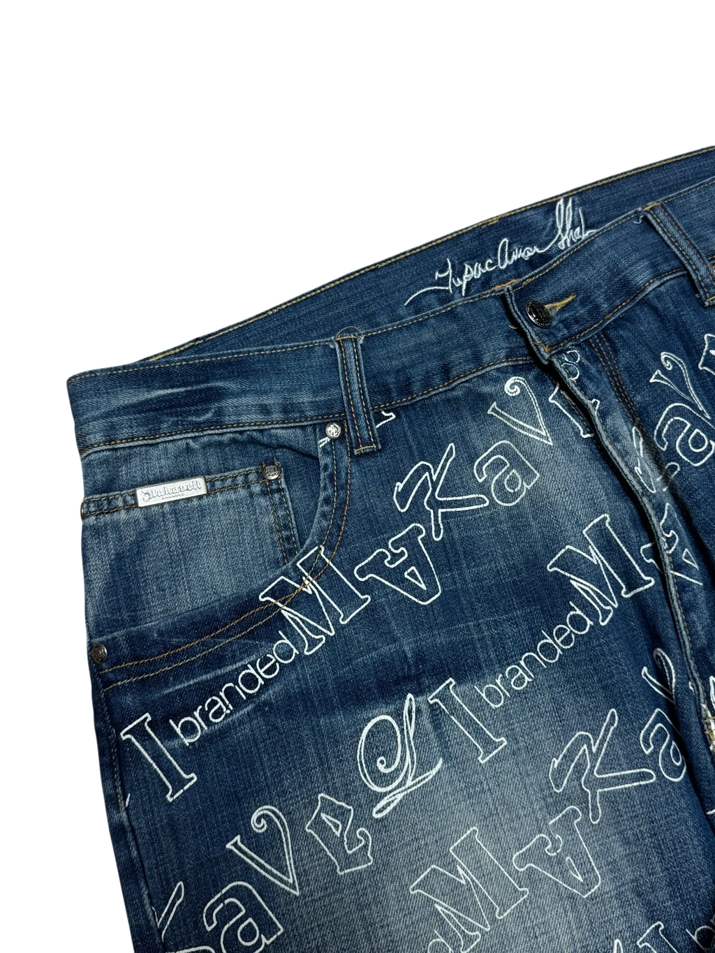 [V0846] Vintage y2k Makaveli blaue baggy jeans