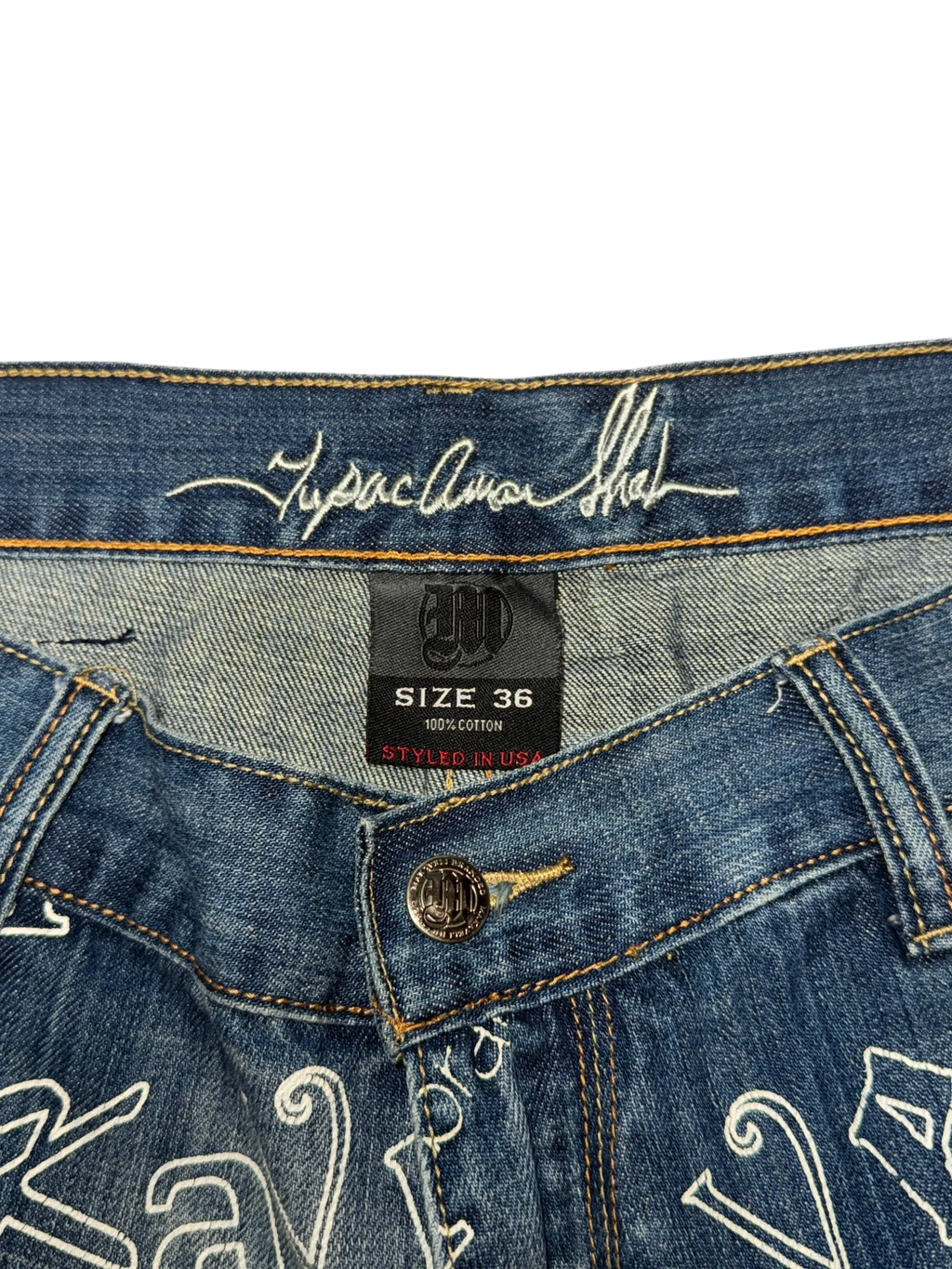 [V0846] Vintage y2k Makaveli blaue baggy jeans
