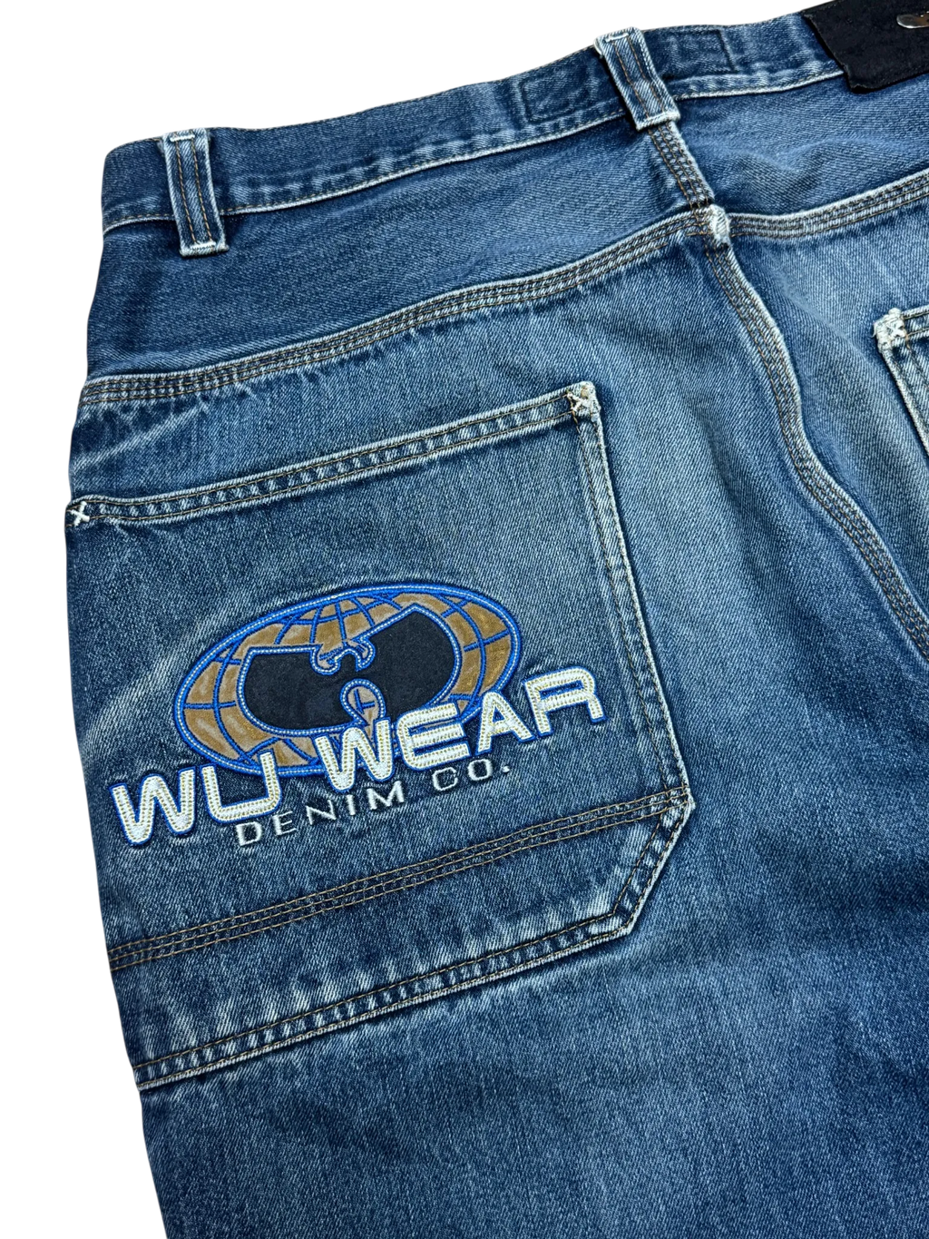 [V0795] Vintage 90s Wu Wear blaue baggy jeans