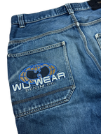 [V0795] Vintage 90s Wu Wear blaue baggy jeans