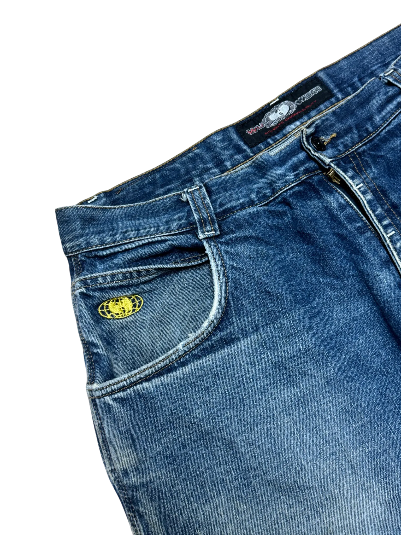 [V0795] Vintage 90s Wu Wear blaue baggy jeans