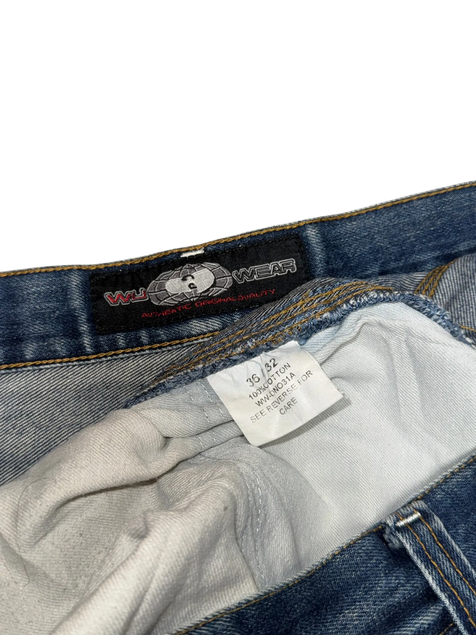 [V0795] Vintage 90s Wu Wear blaue baggy jeans