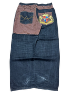 [V0851de] Vintage y2k 7th38 schwarze baggy jeans