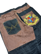 [V0851de] Vintage y2k 7th38 schwarze baggy jeans