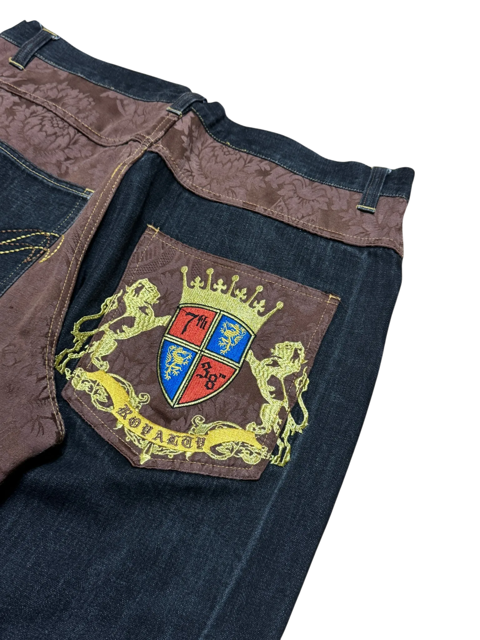 [V0851de] Vintage y2k 7th38 schwarze baggy jeans