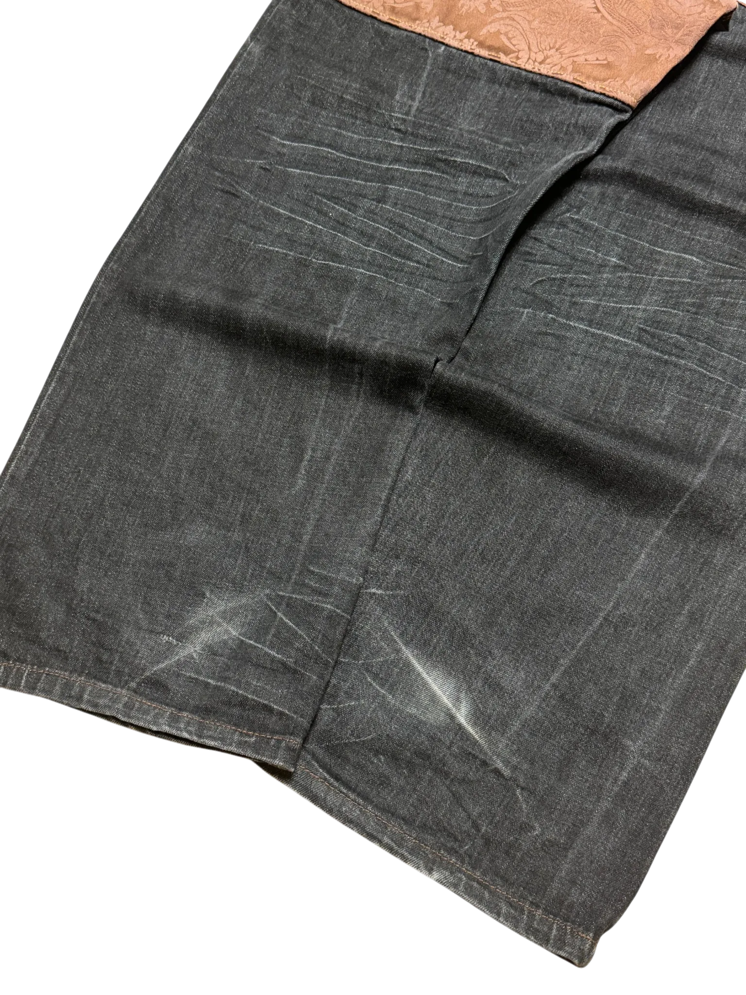 [V0851de] Vintage y2k 7th38 schwarze baggy jeans