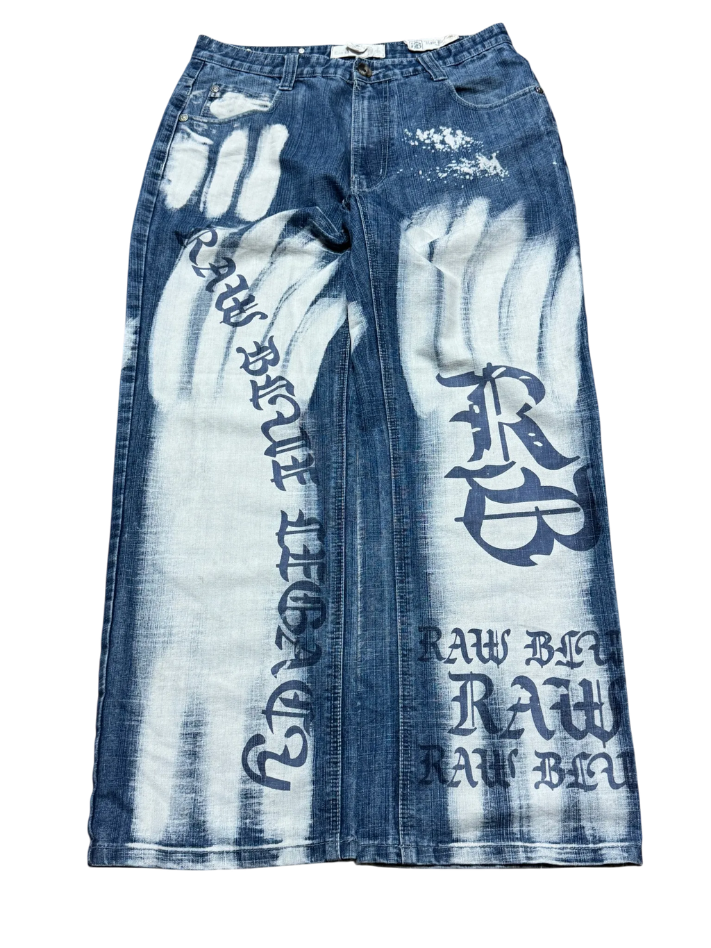 [V0830de] Vintage y2k Raw Blue blaue baggy jeans