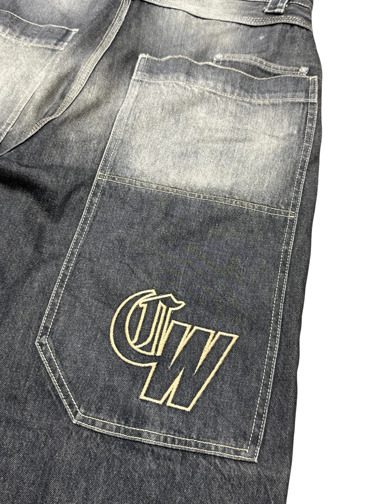 [V0908] Vintage y2k / 2000s like Bershka schwarze baggy skater jeans