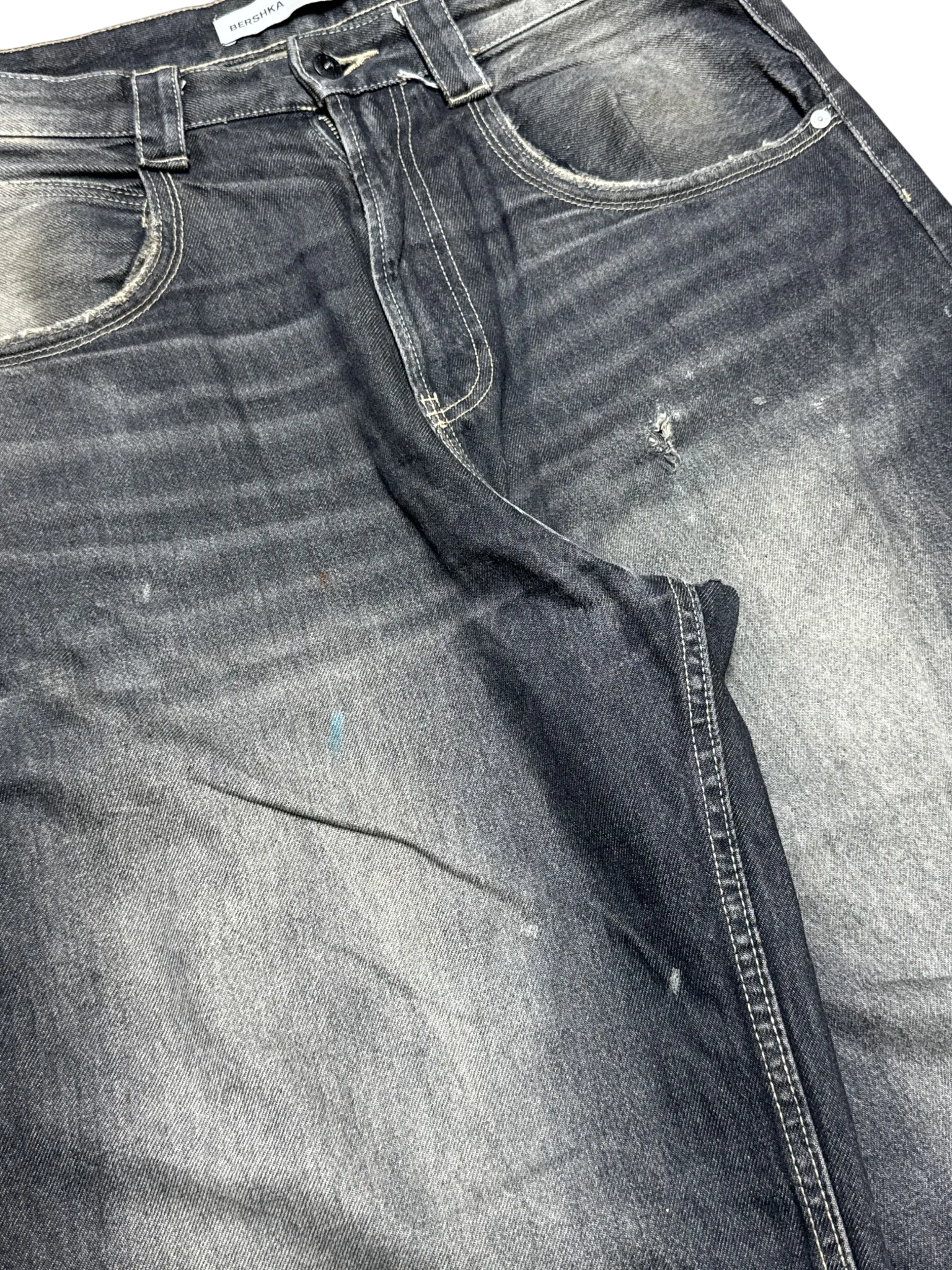 [V0908] Vintage y2k / 2000s like Bershka schwarze baggy skater jeans