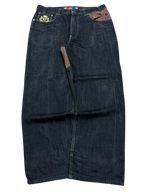 [V0851de] Vintage y2k 7th38 schwarze baggy jeans
