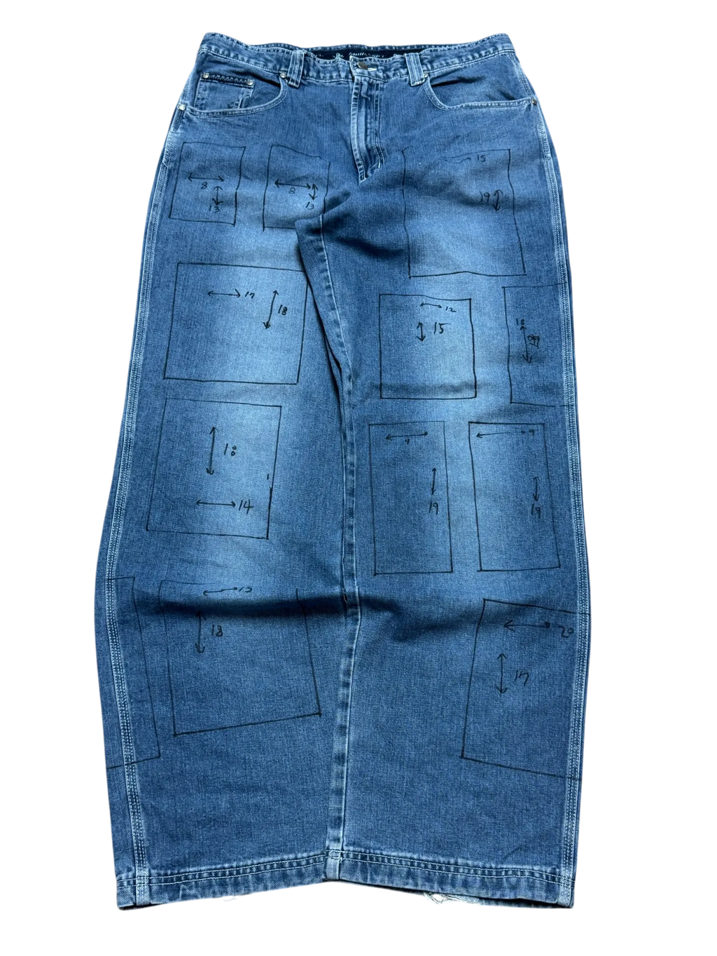 [V0722] Vintage y2k Jambangee blaue baggy jeans