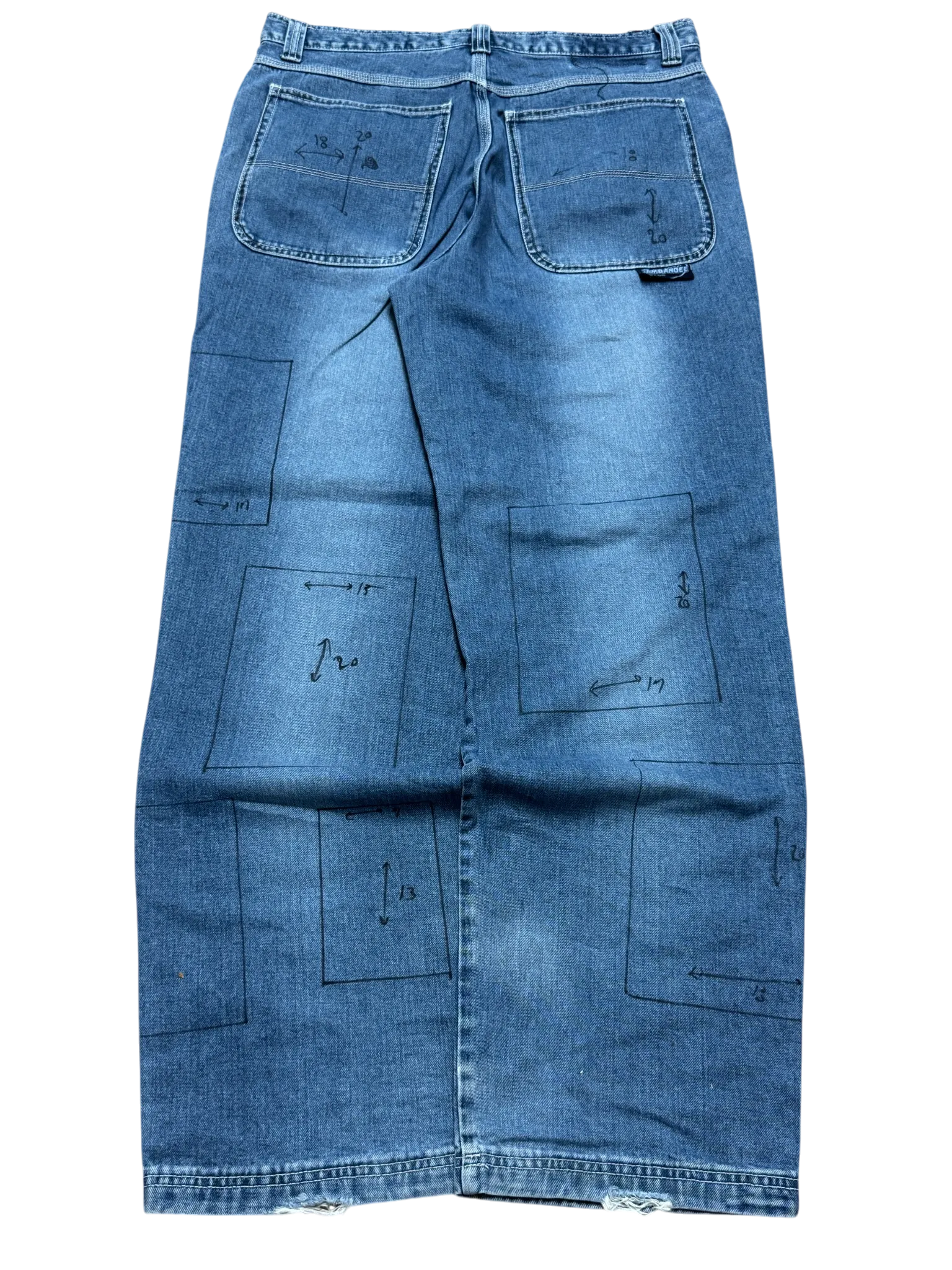 [V0722] Vintage y2k Jambangee blaue baggy jeans