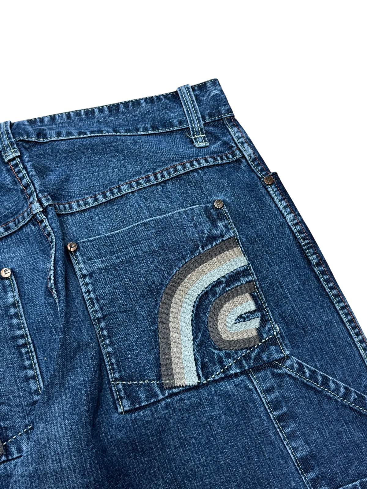 [V0346] Vintage y2k French Connection marineblauwe baggy jeans