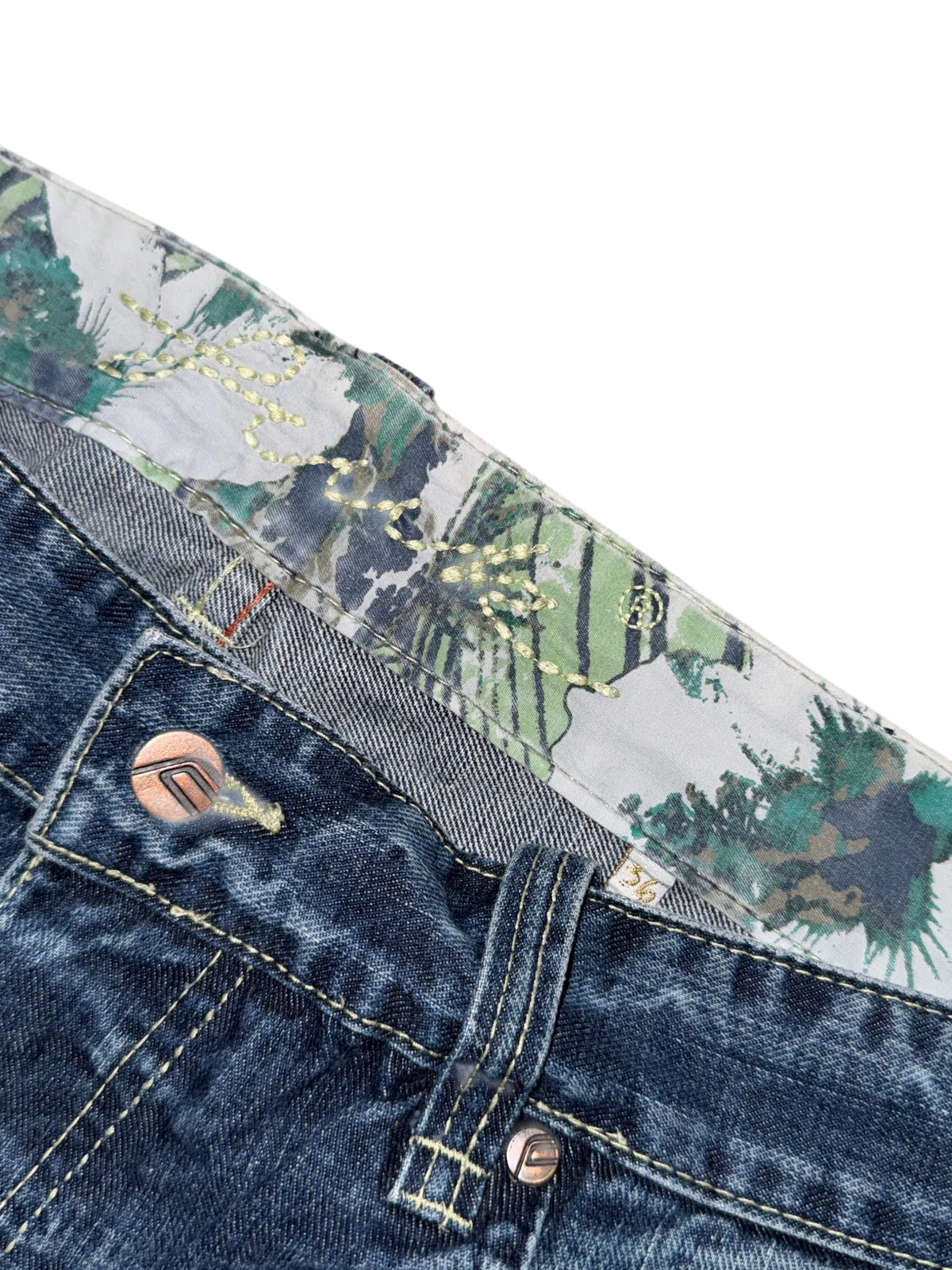 [V0346] Vintage y2k French Connection marineblauwe baggy jeans