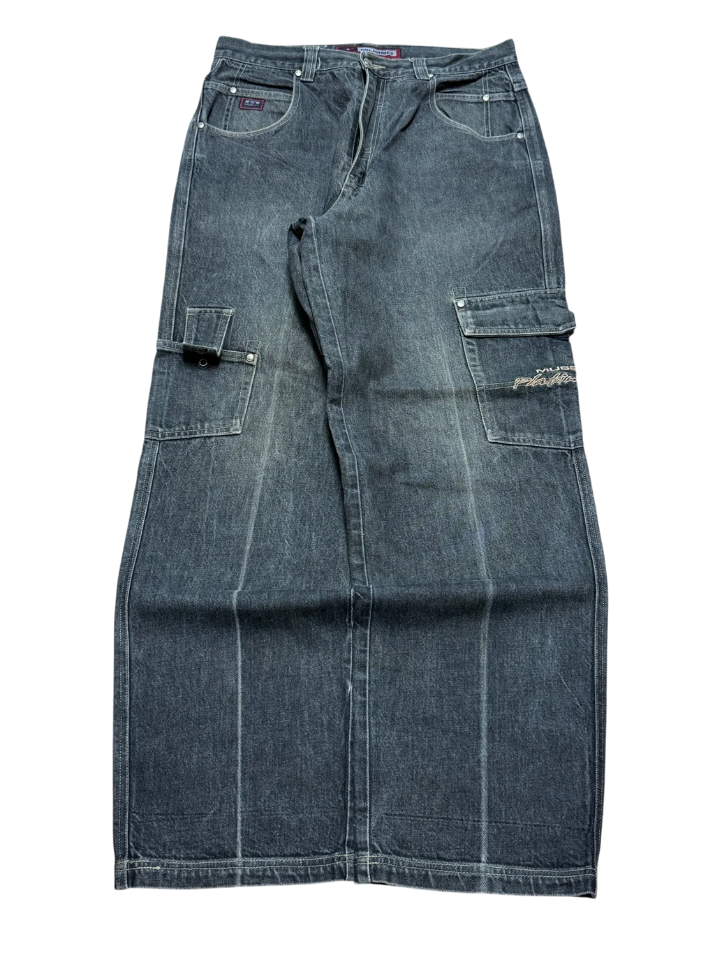 [V0772] Vintage y2k Musso schwarze baggy jeans