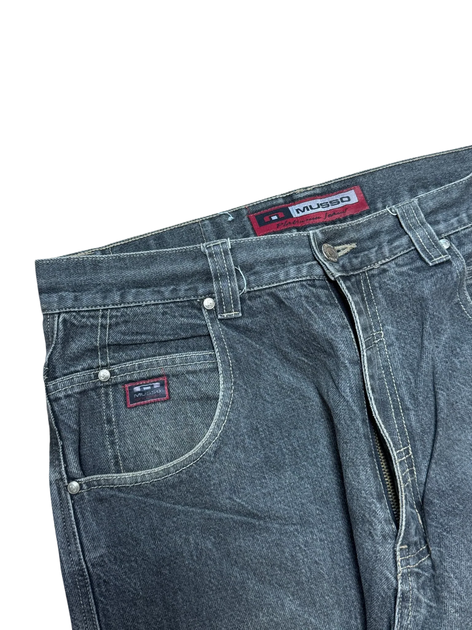 [V0772] Vintage y2k Musso schwarze baggy jeans