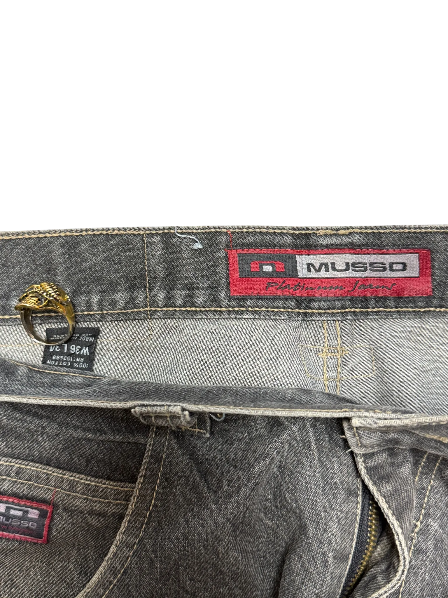 [V0772] Vintage y2k Musso schwarze baggy jeans