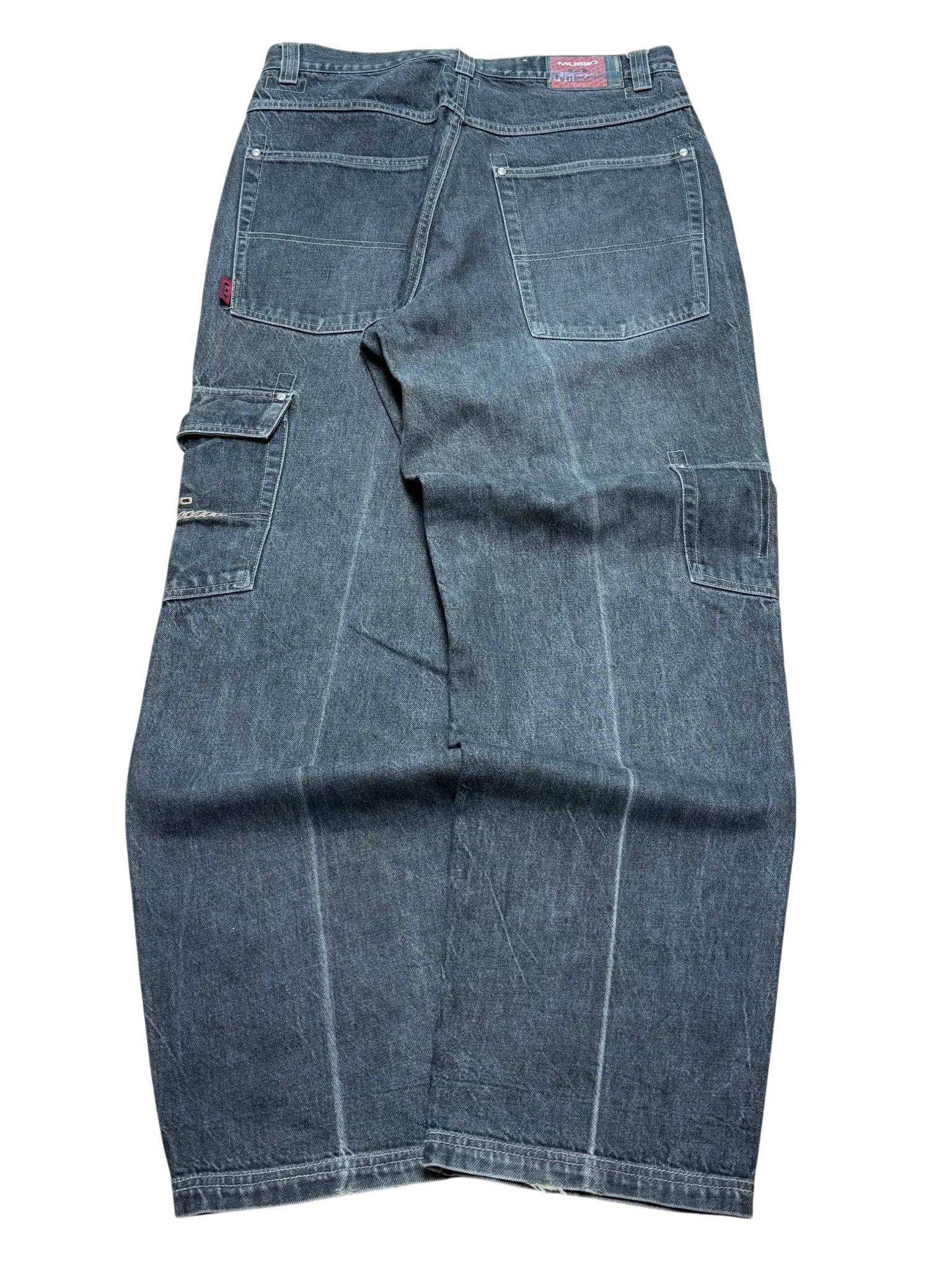 [V0772] Vintage y2k Musso schwarze baggy jeans