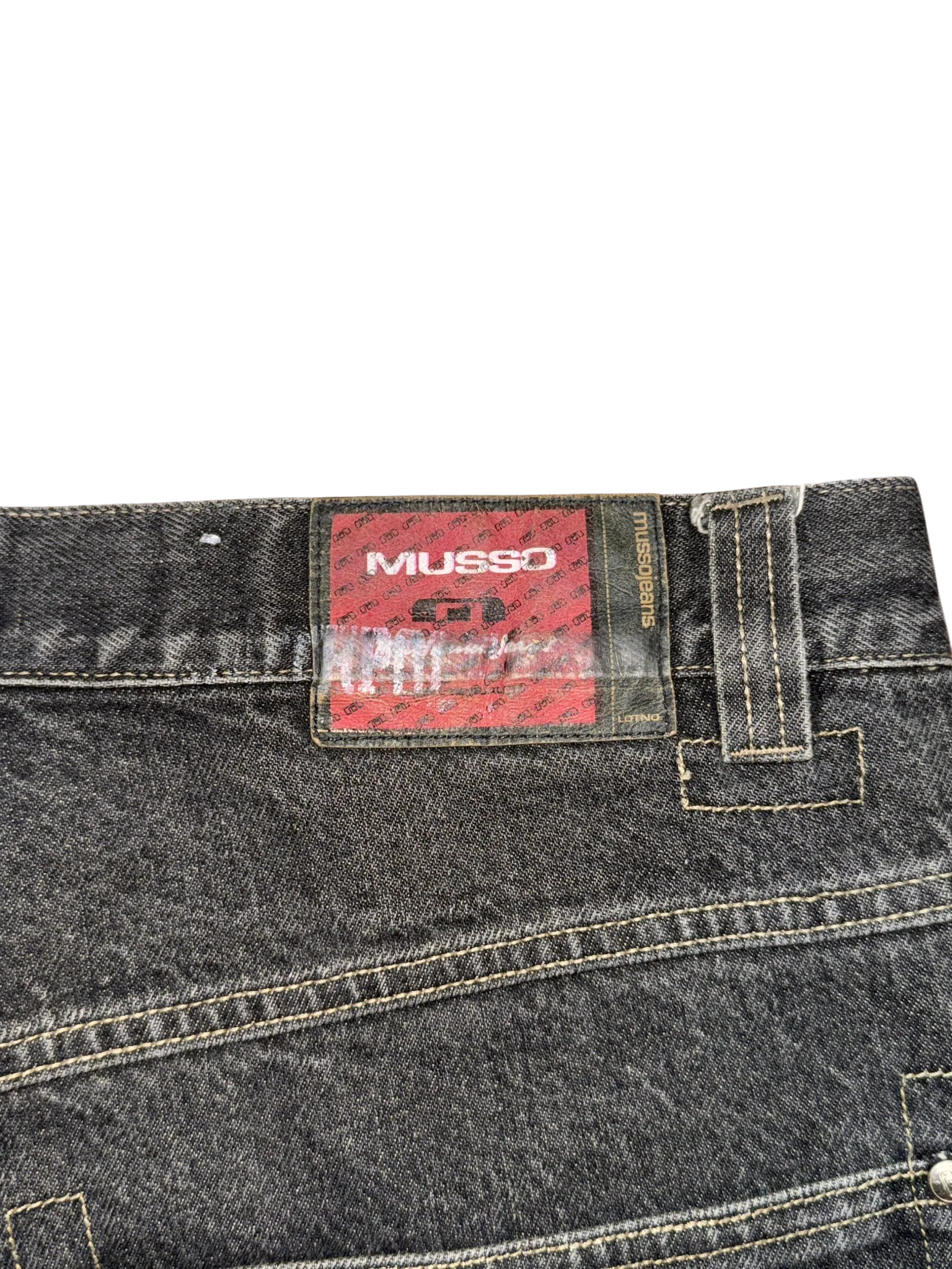 [V0772] Vintage y2k Musso schwarze baggy jeans