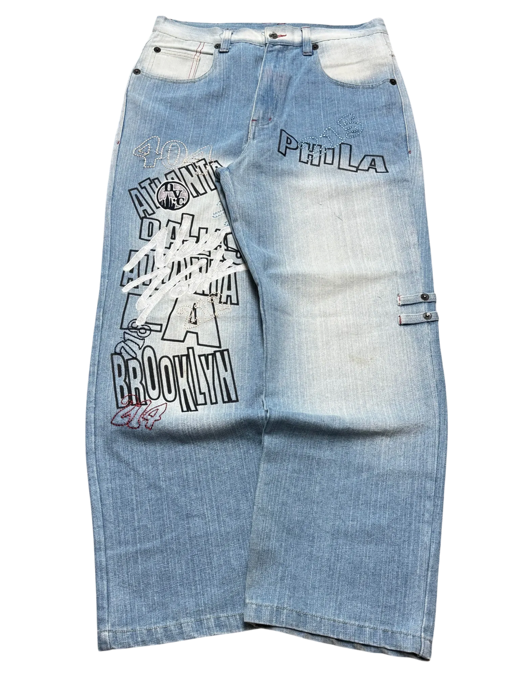[V0844] Vintage y2k Hoodboyz blaue baggy jeans
