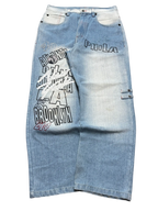 [V0844] Vintage y2k Hoodboyz blaue baggy jeans