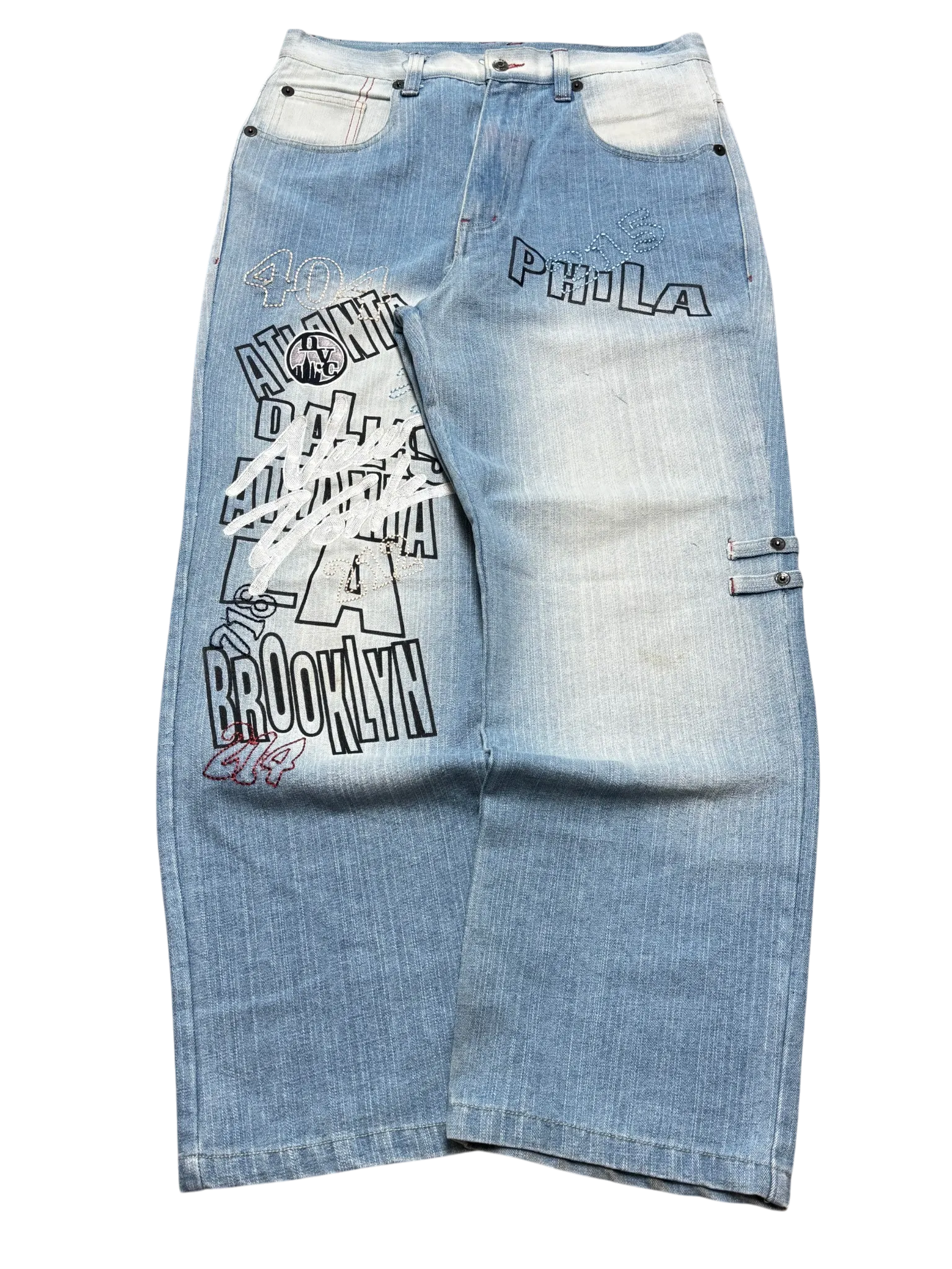 [V0844] Vintage y2k Hoodboyz blaue baggy jeans