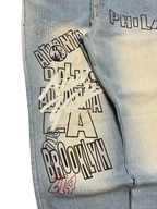 [V0844] Vintage y2k Hoodboyz blaue baggy jeans