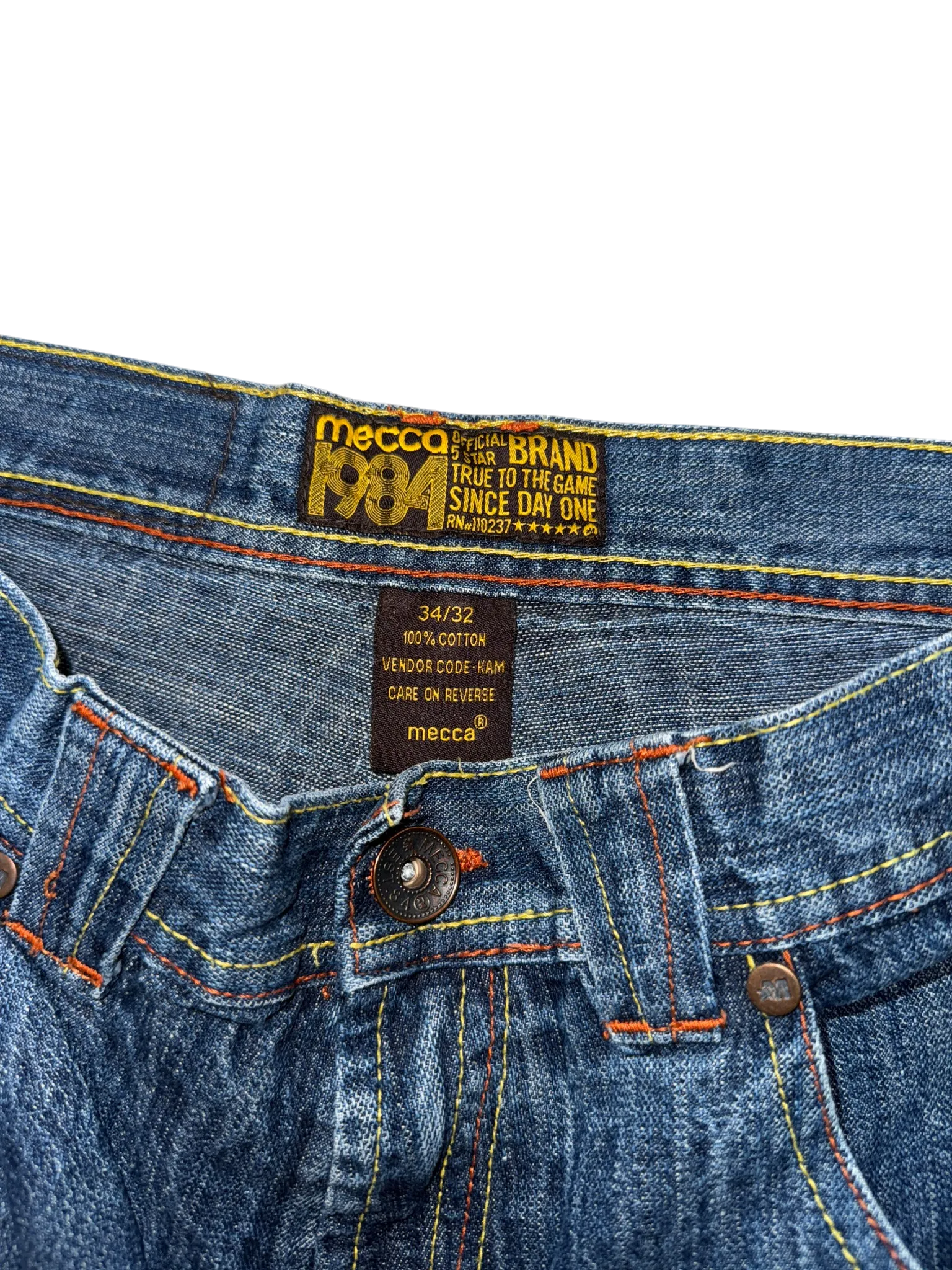 [V0961de] Vintage y2k Mecca marineblaue baggy jeans