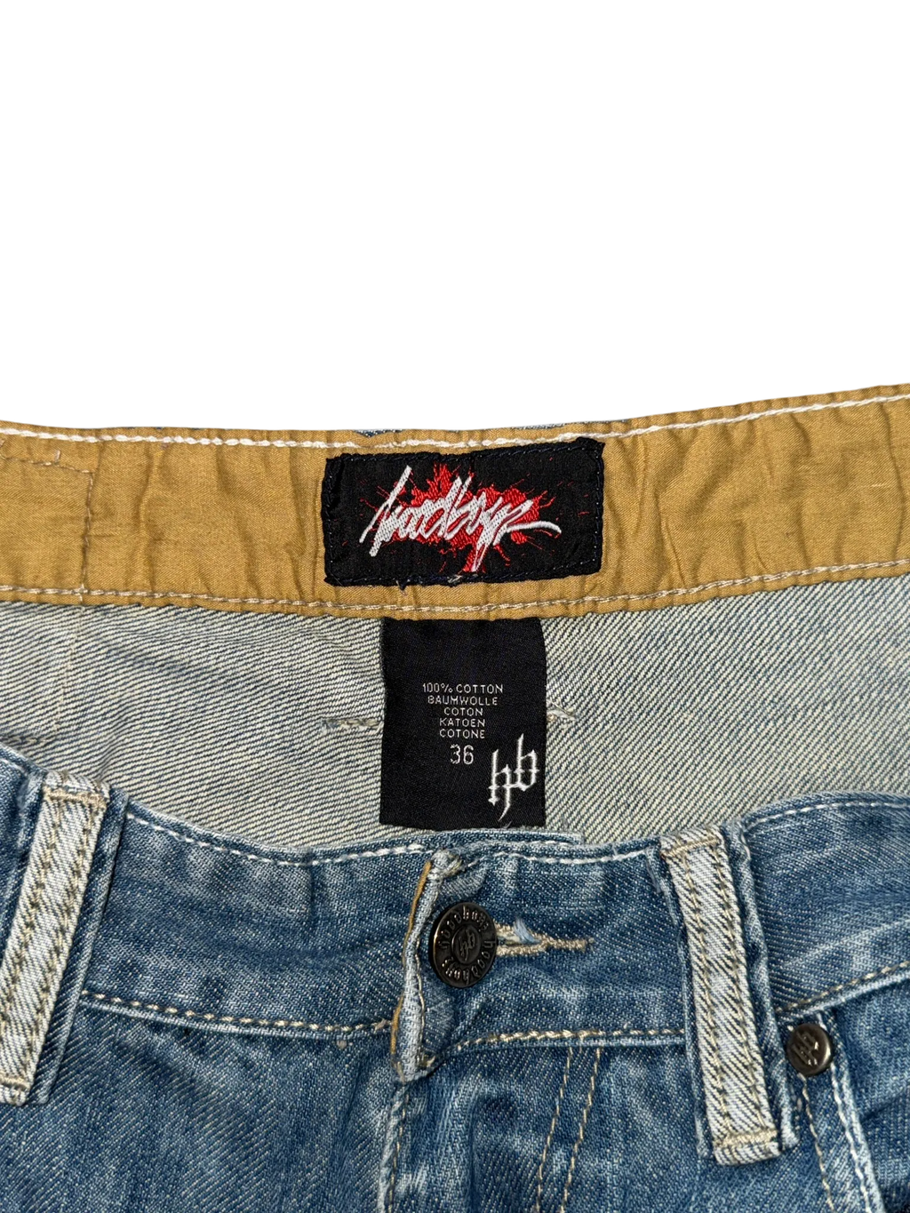 [V0818de] Vintage y2k Hoodboyz blaue baggy jeans