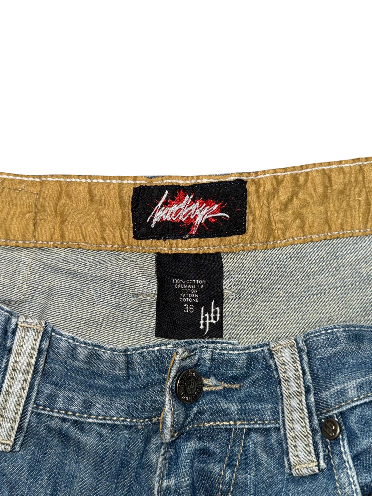 [V0818de] Vintage y2k Hoodboyz blaue baggy jeans