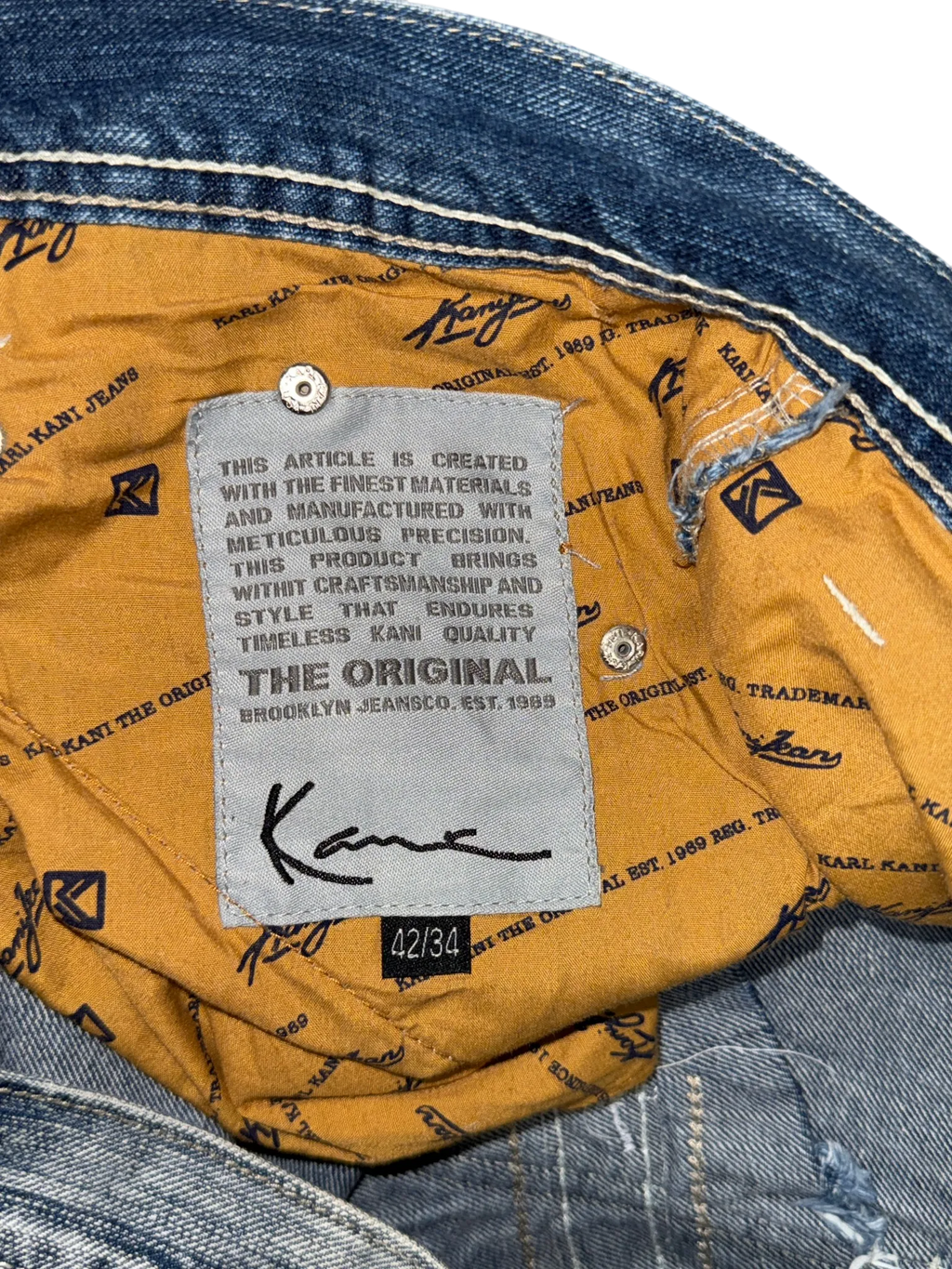 [V0853de] Vintage y2k Karl Kani blaue baggy jeans