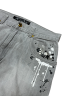 [V0888de] Vintage y2k Southpole graue baggy jeans (Paint Splatter)