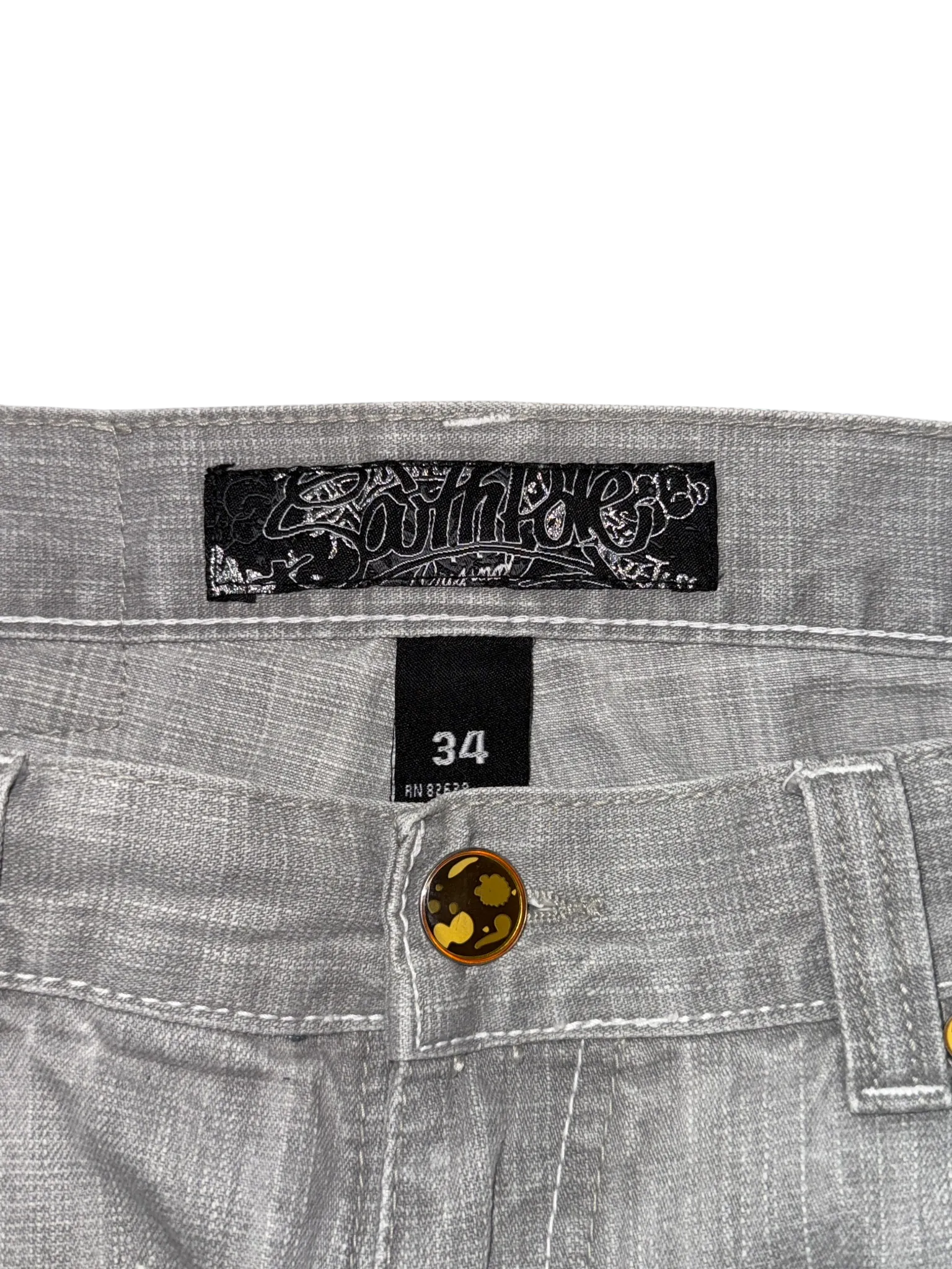 [V0888de] Vintage y2k Southpole graue baggy jeans (Paint Splatter)