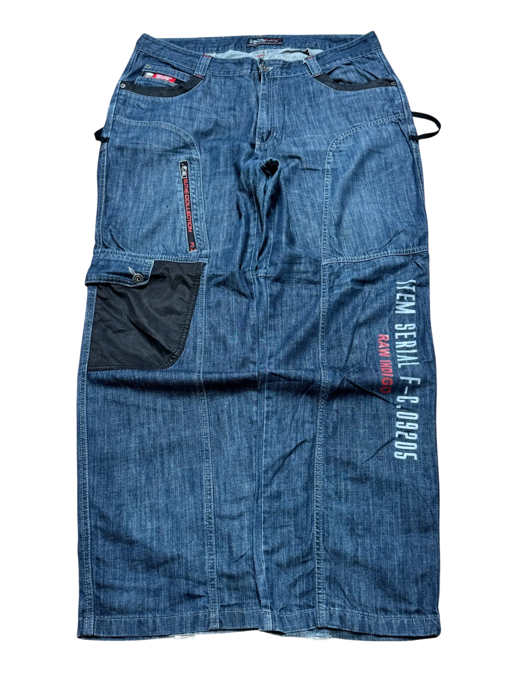 [V0733] Vintage y2k Fubu marineblaue baggy jeans