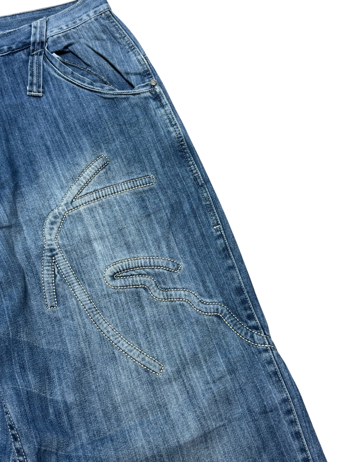 [V0874de] Vintage y2k Karl Kani blue baggy jeans