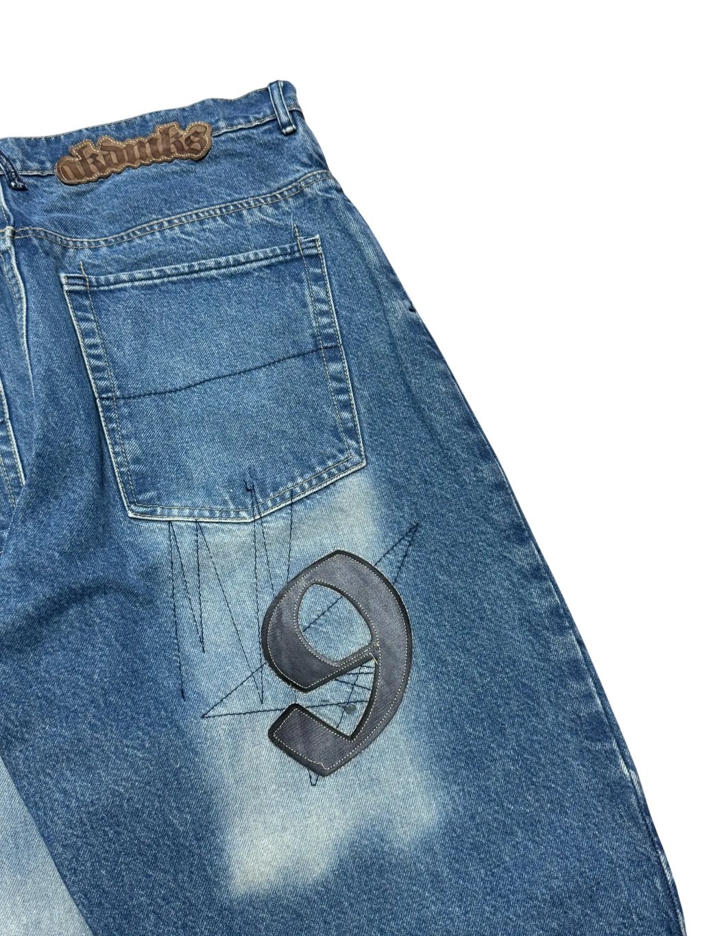[V0815de] Vintage y2k Akademiks blaue baggy jeans