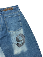 [V0815de] Vintage y2k Akademiks blaue baggy jeans