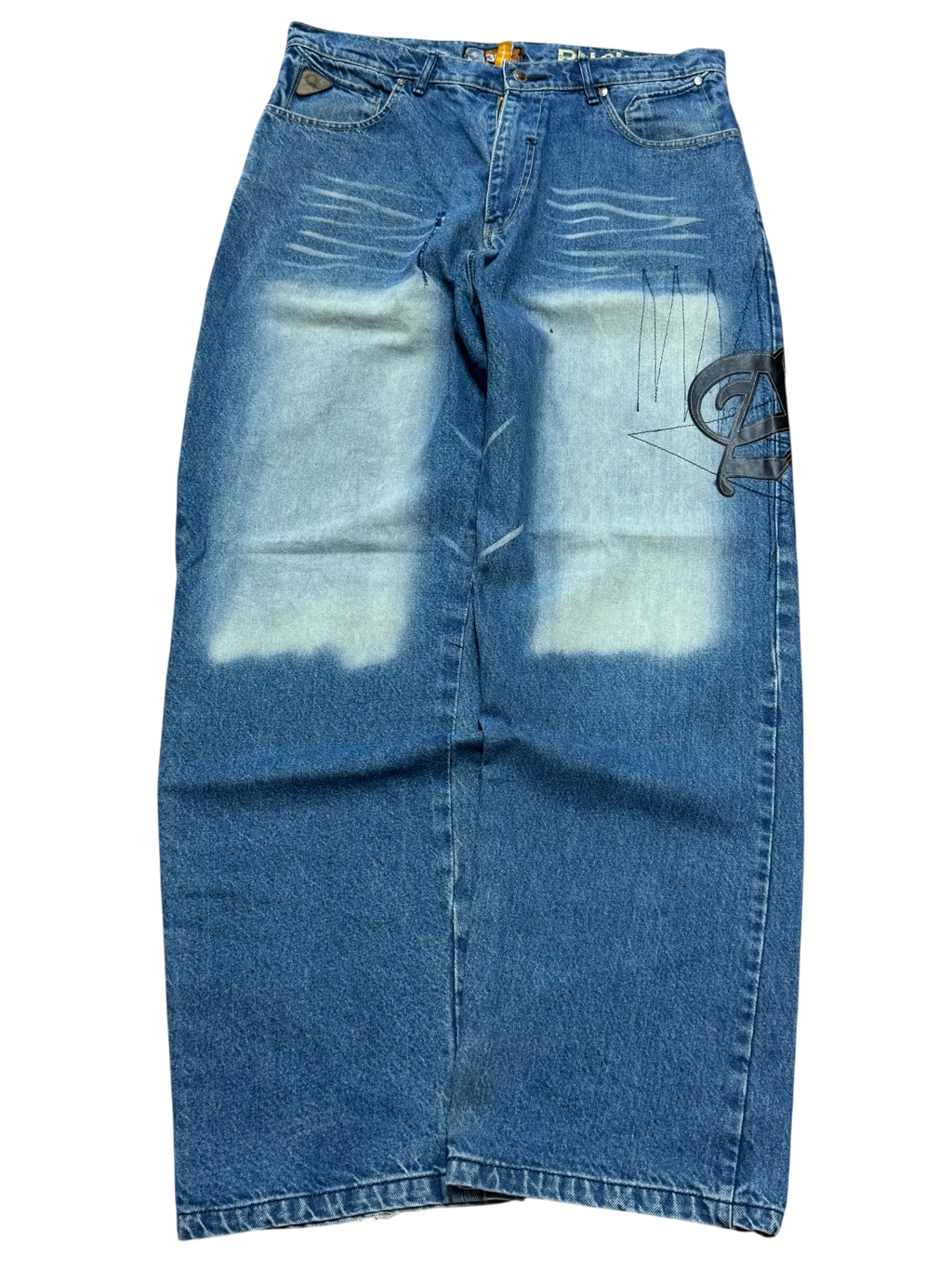 [V0815de] Vintage y2k Akademiks blaue baggy jeans