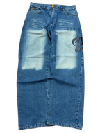 [V0815de] Vintage y2k Akademiks blaue baggy jeans